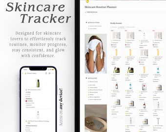 Notion Skincare Tracker Template, Clean Girl Beauty Planner (Digital Download)