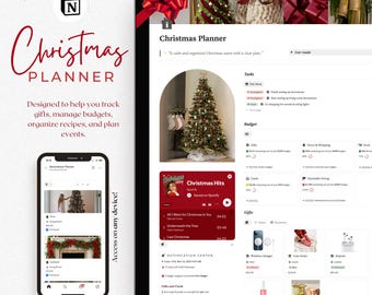 Notion Christmas Planner Template, Holiday Organizer Dashboard (Digital Download)