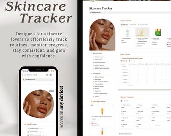 Notion Skincare Tracker Template, Digital Beauty Journal (Instant Download)
