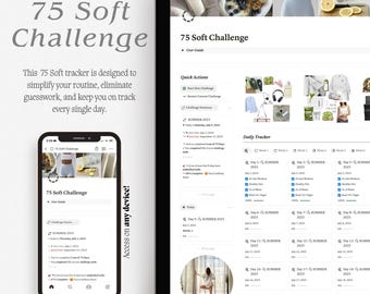 75 Soft Challenge Notion Template – Multi-Run Habit Tracker for Daily Health, Wellness, Fitness & Reflection