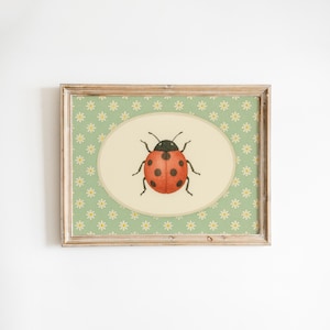 Coccinella e margherite – Decorazione da parete vintage e stravagante per la cameretta dei bambini