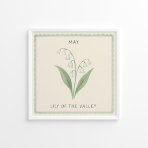 May Lily of the Valley – Birth Flower Wall Art for May Birthdays