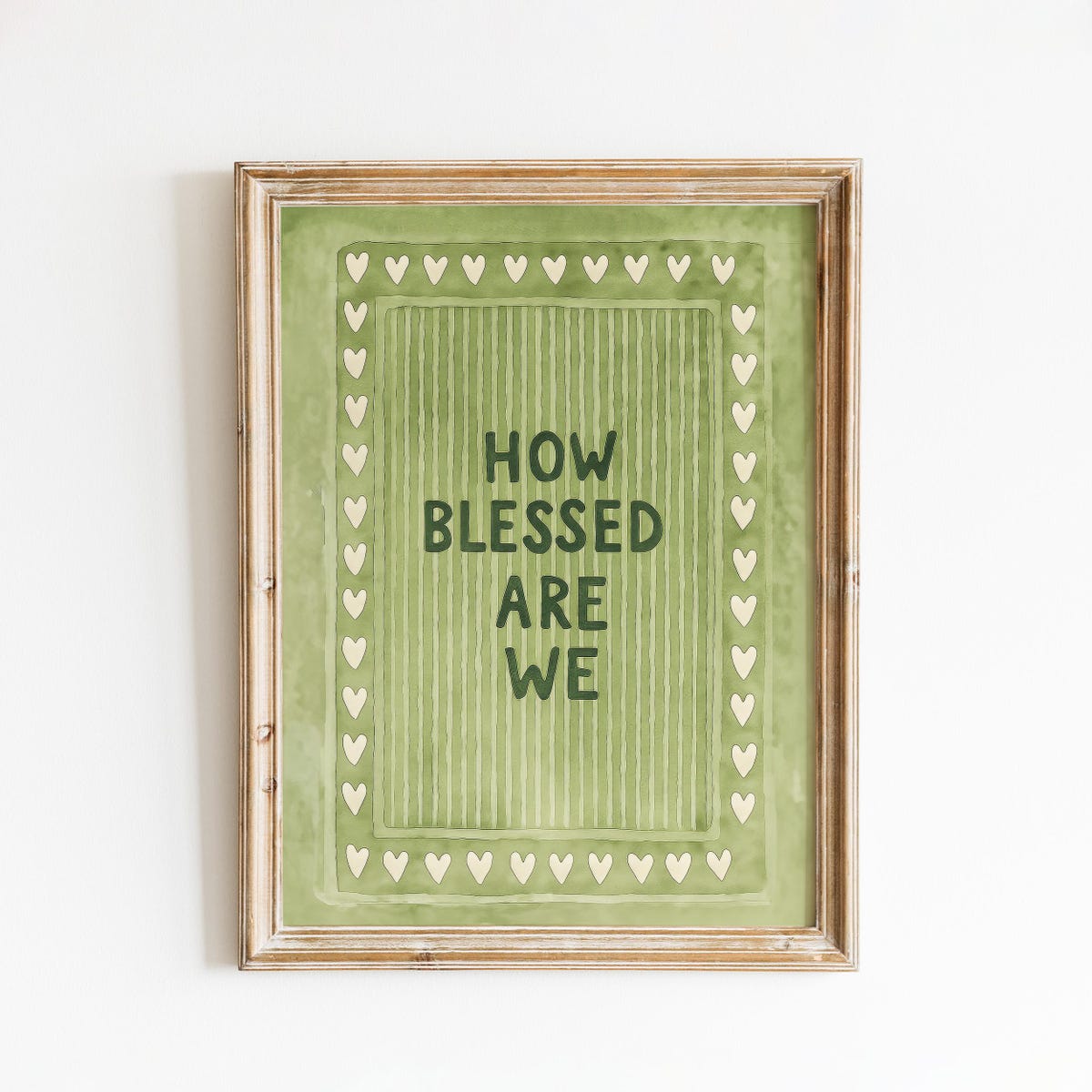 How Blessed Are We – Rustic Green Heart Wall Art - Etsy