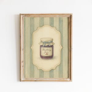 Blueberry Jam Kitchen Print - Cottagecore Pantry Wandkunst