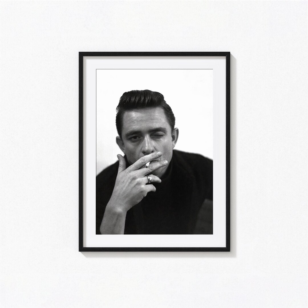 Johnny Cash Posters / Johnny Cash Black and White Wall Art, Album Cover ...
