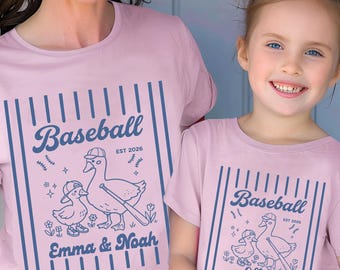 Family Baseball Mama Goose T-shirt | Kids Baseball Goose Tee | Matching Tee