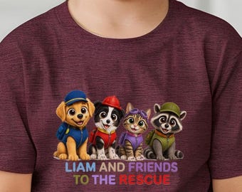 Toddler and Friends to the Rescue Tee | Cartoon Rescue Puppies