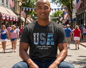 4th of July Shirt, USA Home of the Brave 250th Anniversary T-shirt |  Patriotic 1776-2026