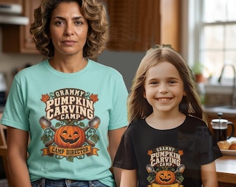 Grammy Pumpkin Carving Camp Tshirt | Kids & Adult | Grammy Helper Tee