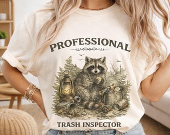 Raccoon "Professional Trash Inspector" T-Shirt | Funny Wildlife Tee