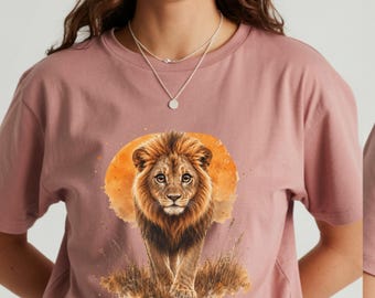 Watercolor Lion Toddler Tee | Matching Rustic Savanna Tee | Safari Youth Shirt