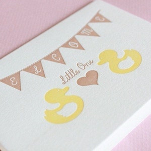 Rubber Ducky Baby Love-Letterpress Printed Blank Card