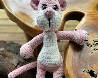Patrón de crochet de la Pantera Rosa, patrón de crochet de peluche de la Pantera Rosa de 20 pulgadas de alto