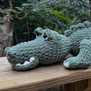 Crocodilo Crochê Padrão, Crocodilo Crocodilo Padrão para Crianças, Crocodilo Pelúcia Crochê Padrão