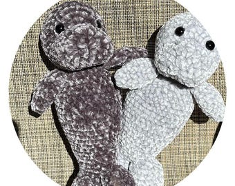 Patrón de crochet de manatí, patrón de crochet de manatí minin, patrón de crochet de peluche de manatí