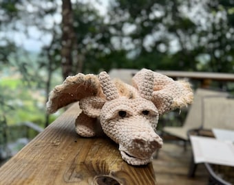 Patrón de dragón de crochet, patrón de dragón de peluche de crochet, patrón de crochet inspirado en Falkor