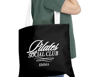 Pilates Social Club Tote Bag | Personalized Cotton Shoulder Bag
