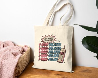 1-800-PLATES Retro Phone Graphic Tote Bag, Pilates Bag, Pilates Accessories, Pilates Gifts