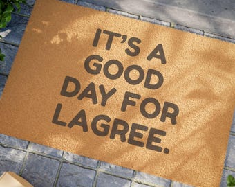 Es un buen día para el felpudo de fibra de coco Lagree: divertido felpudo de bienvenida para gimnasio, regalo Lagree, alfombra para gimnasio en casa, felpudo de bienvenida Lagree, felpudo