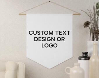 Wimpel mit individuellem Text | Personalisiertes Wandbanner, Logo- oder Designdisplay, individuelles Studioschild, individuelle Grafik, personalisiertes Banner