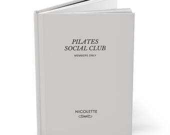 Diario de tapa dura del Club Social de Pilates, cuaderno de pilates personalizado / Planificador de actividad física exclusivo para miembros