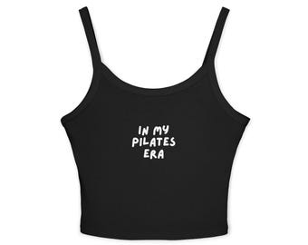 Minimale bijgesneden tanktop voor vrouwen, pilatestank, crop top met spaghettibandjes, gymoutfit, clean girl esthetiek, yogatop