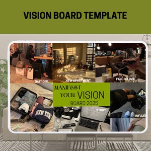 Canva template ,Visionboard for manifestation,2025 Moodboard template