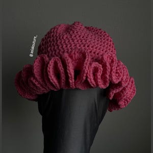 Pink ruffle bucket hat