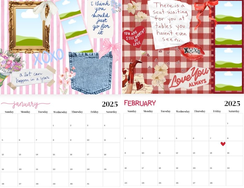 2025 Custom Canva Calendar Template, Digital Download Etsy