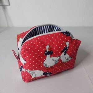 borsa cosmetica con oche, borsa cosmetica rossa, piccola borsa cosmetica, regalo per un bambino, regalo per l'8 marzo, borsa cosmetica per il viaggio