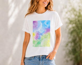 Pastel Aesthetic T-Shirt, Abstract Art Tee, Soft Girl Top, Calming Shirt, Self Care Gift