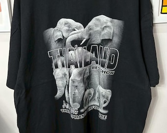 Vintage 90s Elephant Thailand Shirt size 2XL