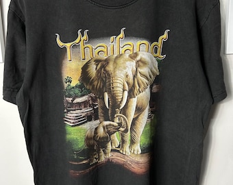 Vintage 90s Elephant Thailand Shirt size M