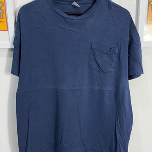 Vintage 90s Hanes Pocket Blank Plain Shirt size XL