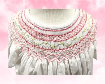 Ready to Ship! Hand Smocked Girl's Bishop Dress, Smocked, size 6