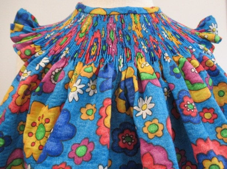 Inventory Clearance Size 18 Months Ready to Smock Dresses Tutti Frutti Prints Blue Print