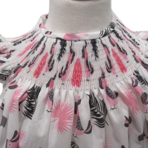 Ready to Smock Girl's Bishop Dress or Bubble - Cotton/poly print with birds