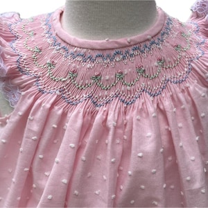 Ready to Ship! Hand Smocked Girl&#39;s Bishop Dress, Smocked, size 18 Months