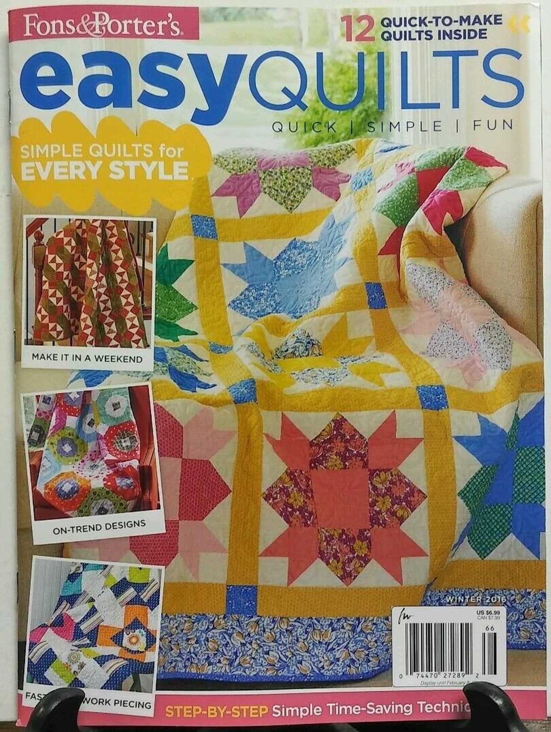 Easy Quilts Magazine Winter 2016 Etsy