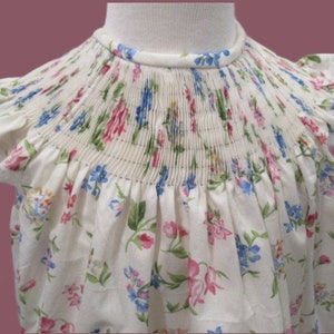 Ready to Smock Girl's Bishop Dress or Bubble - Cotton Floral Print