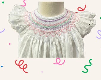 Hand Smocked Bishop Dress, size 3