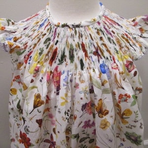 LIBERTY OF LONDON Ready-To-Smock Girl&#39;s Bishop Dress, Liberty of London Lawn Print