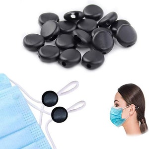 Flat Plastic Elastic Locks, Black, Lot of 20 with tool