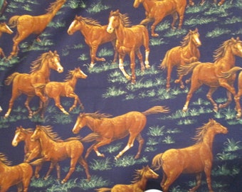 Thunder Ridge Horses Running Fabric by the half yard