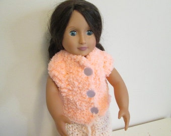 18" Doll Cozy Winter Vest - Peach