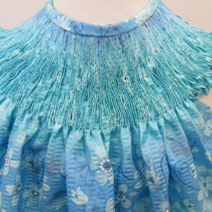 Ready to Smock Dress or Bubble - Turquoise Floral Print Tutti Frutti