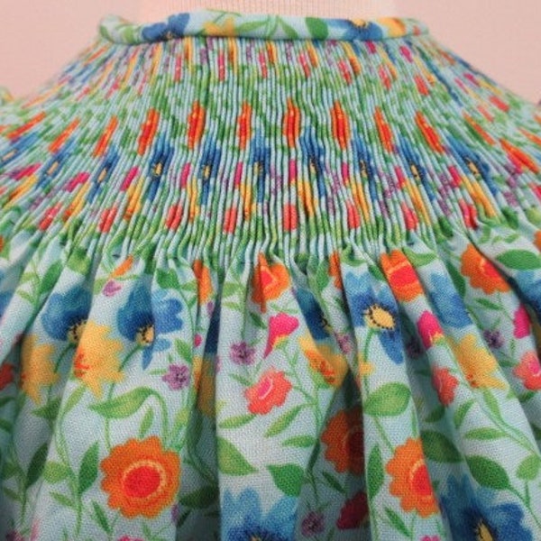 Talk Floral To Me Smocked Dress In Beige main image 1