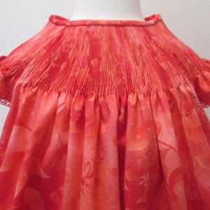 Ready to Smock Girl's Bishop Dress or Bubble - 100% cotton botanical  Prints--Choice of Color