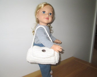 18" Doll Duffel Bag, Hand-Crocheted