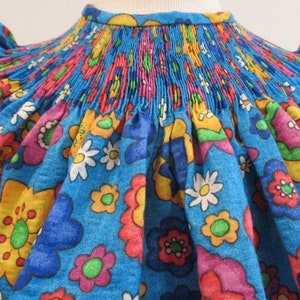 Ready to Ship! READY TO SMOCK Bishop Dress, Bright Floral Plisse Fabric, sizes 12 or 18 months only